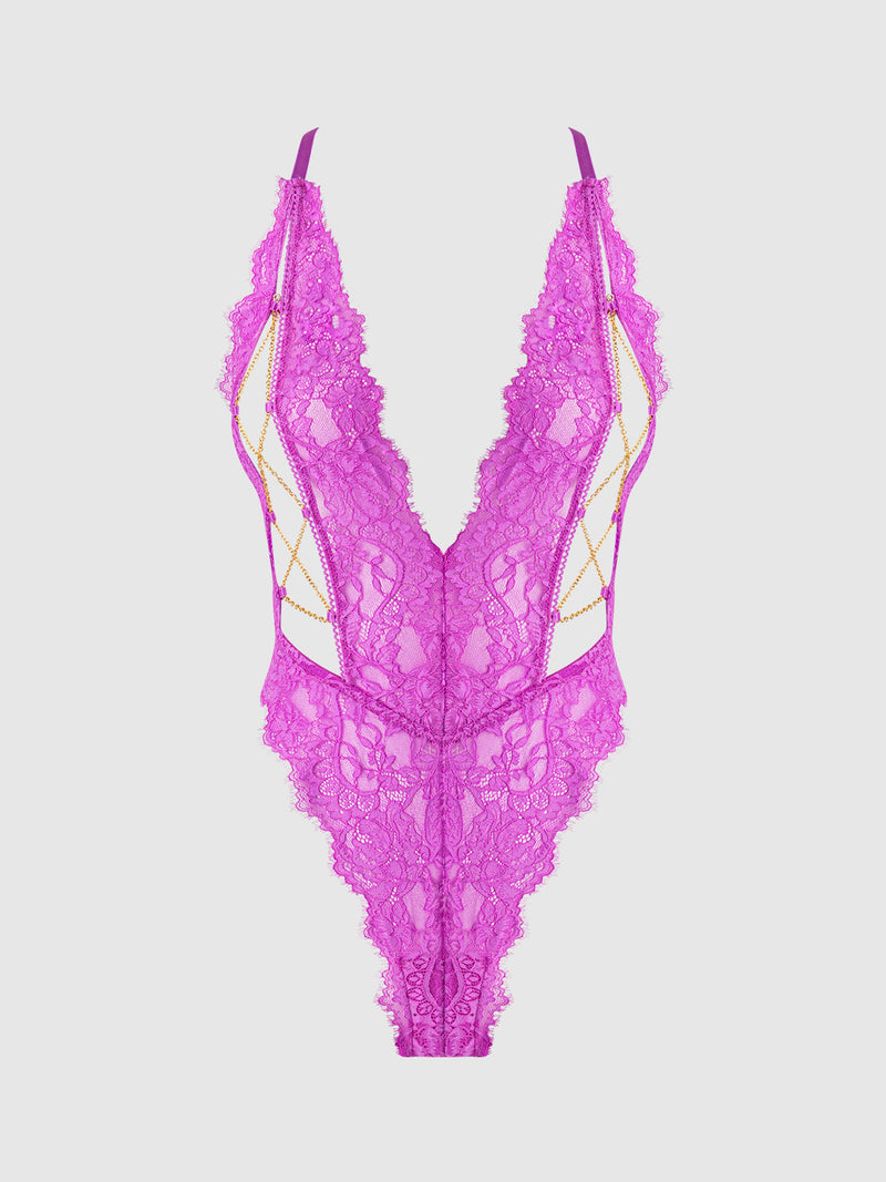 Arianna Lace & Chains Plunge Teddy