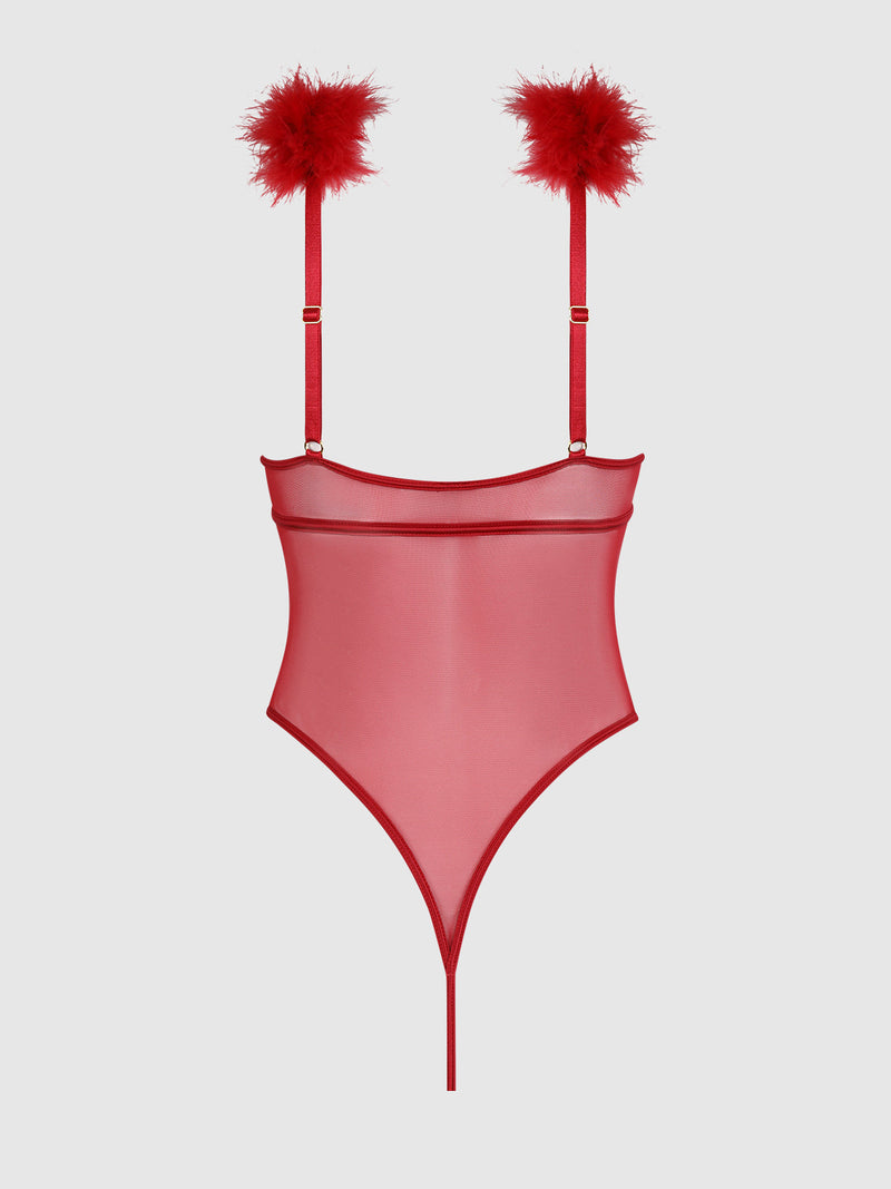 Scarlett Marabou & Mesh Teddy