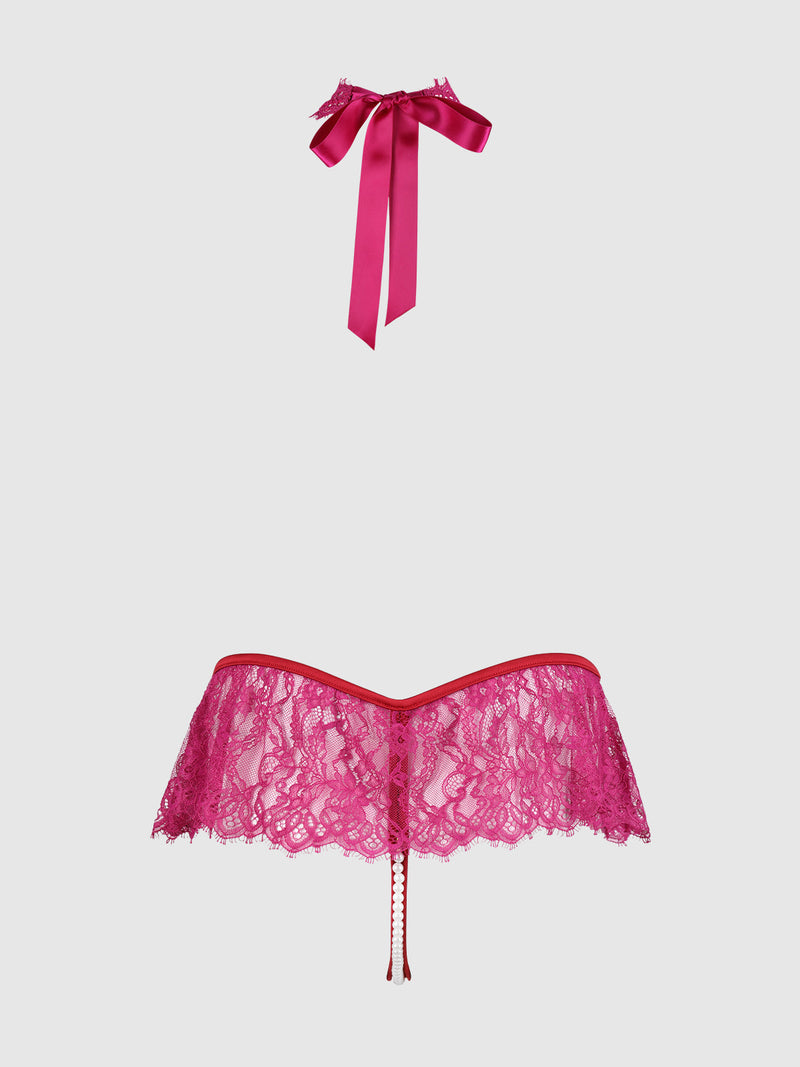 Rosalind Lace Crotchless & Pearl Teddy