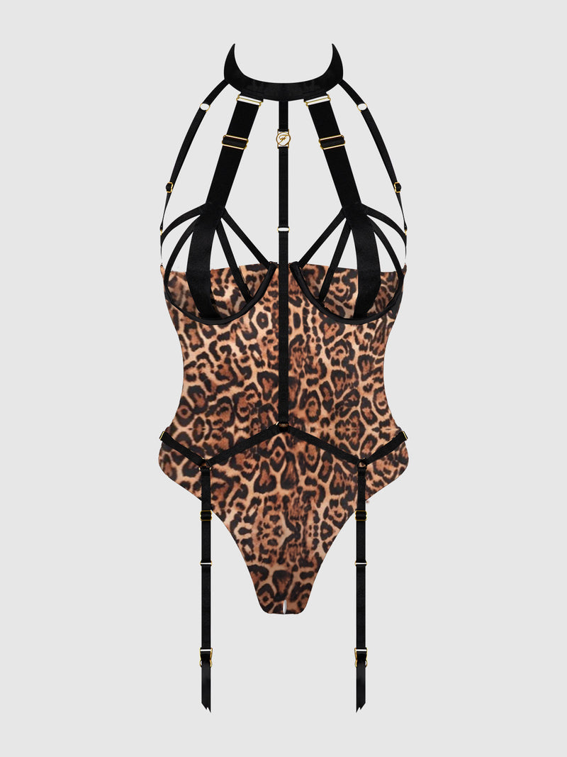 Raven Strappy Crotchless & Backless Teddy