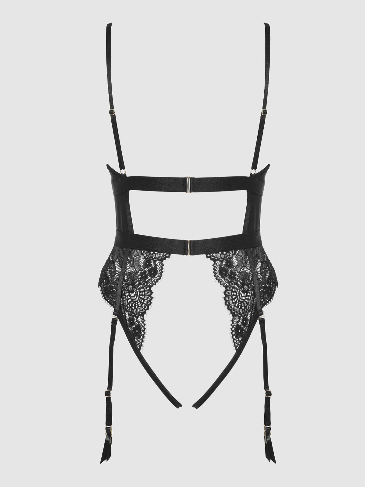 Lace Backless & Garter Teddy