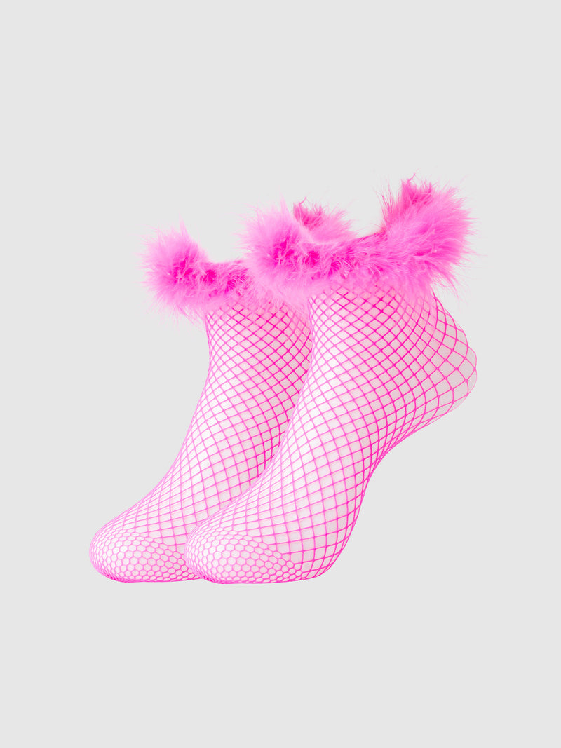 Feathered Fishnet Socks - Frederick's of Hollywood