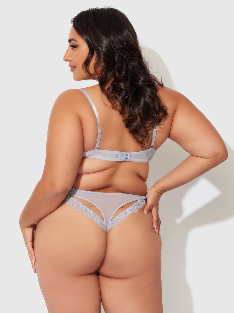 Serenity Lace & Satin Underwire Unlined Bra - Frederick's of Hollywood