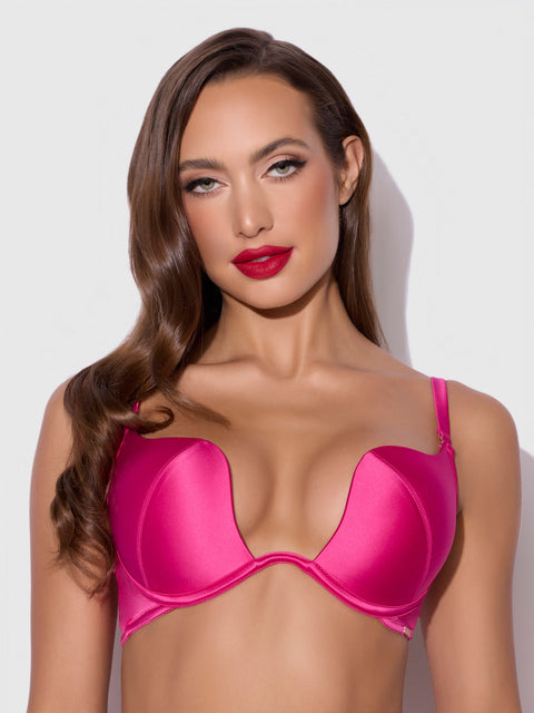 Rising Star Plunge Push Up Bra in Petra Satin