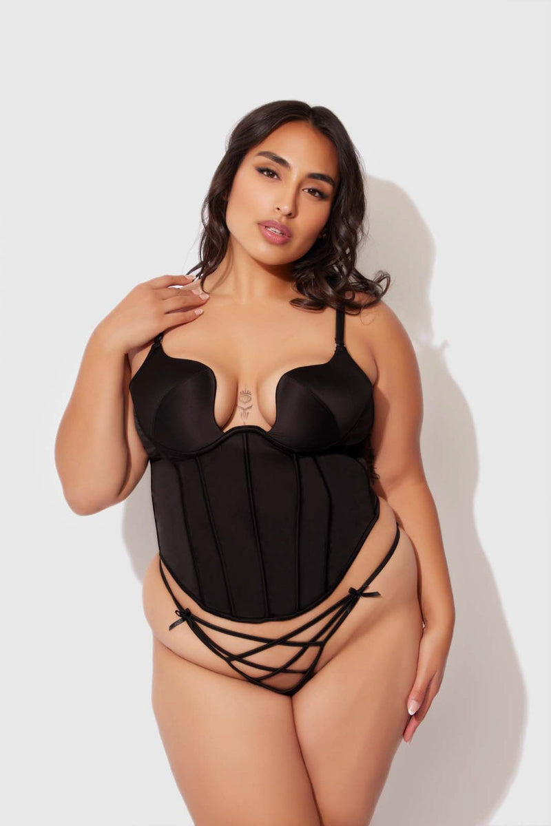 Petra Swirl Plunge Push Up Bustier
