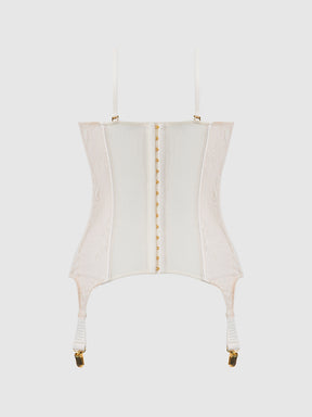 Rosalind Satin & Lace Underwire Lace Cup Corset - Frederick's of Hollywood