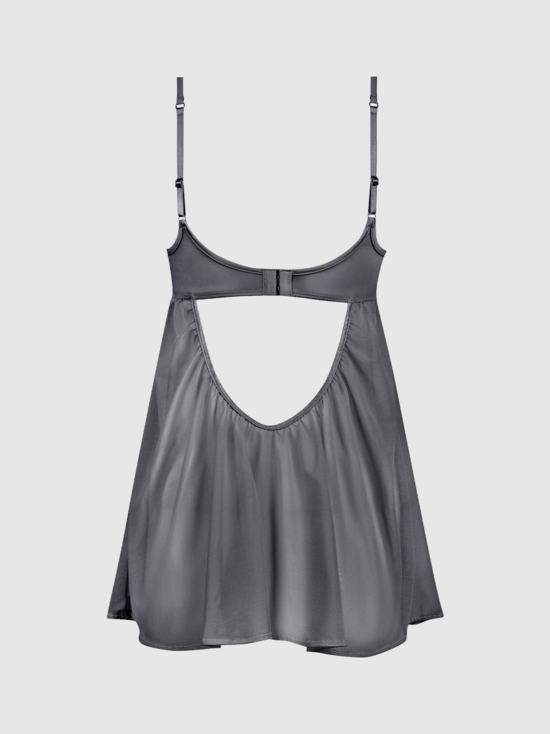 Neev Oil Slick Openable Cup Underwire Babydoll - Frederick's of Hollywood