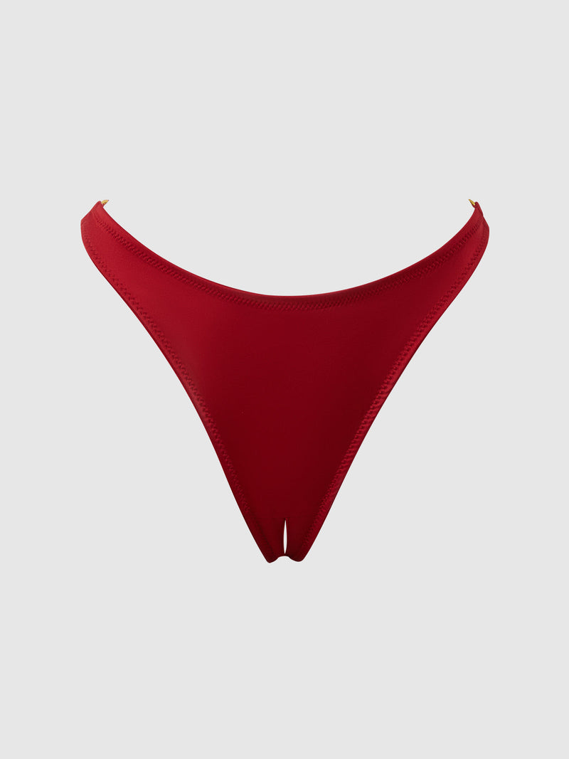 Petra Crotchless Satin Tanga - Frederick's of Hollywood