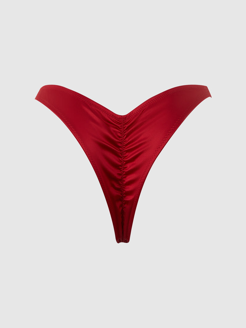 Petra Crotchless Satin Tanga