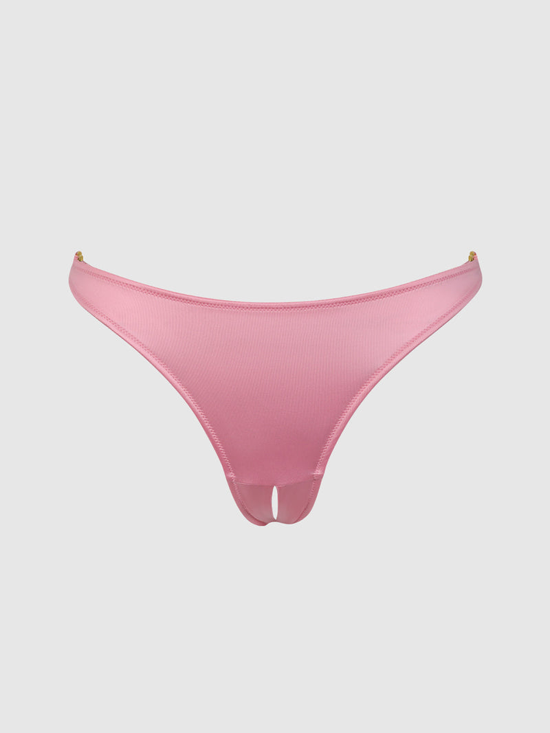 Rising Star Liquid Satin Crotchless Tanga