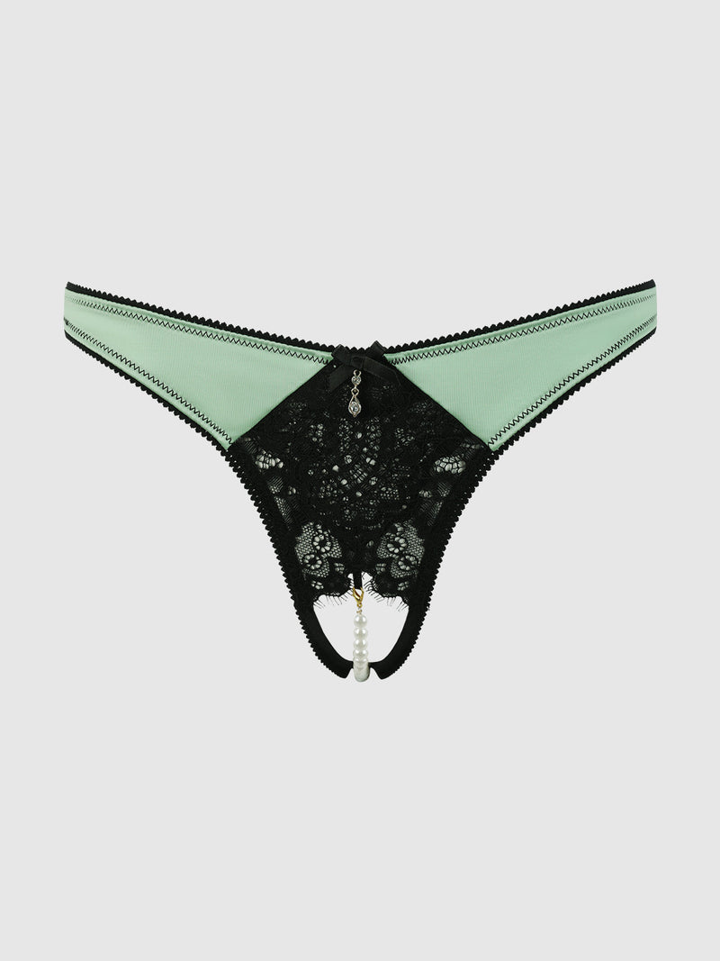 Lexi Lace Liquid Satin Open Back Hipster