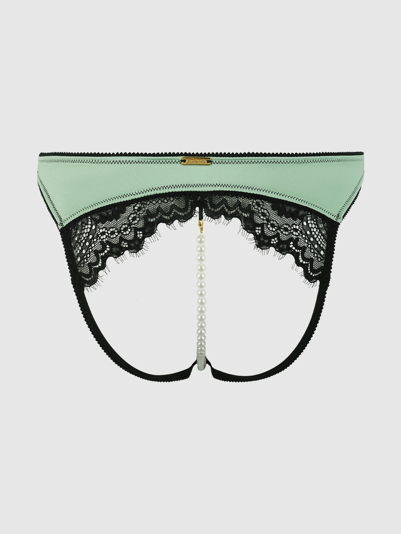 Lexi Lace Liquid Satin Open Back Hipster