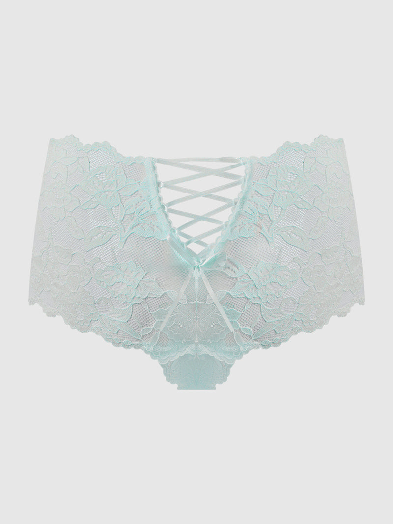Mabel Crotchless Lace Up Back Cheeky
