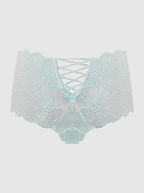 Mabel Crotchless Lace Up Back Cheeky - Frederick's of Hollywood