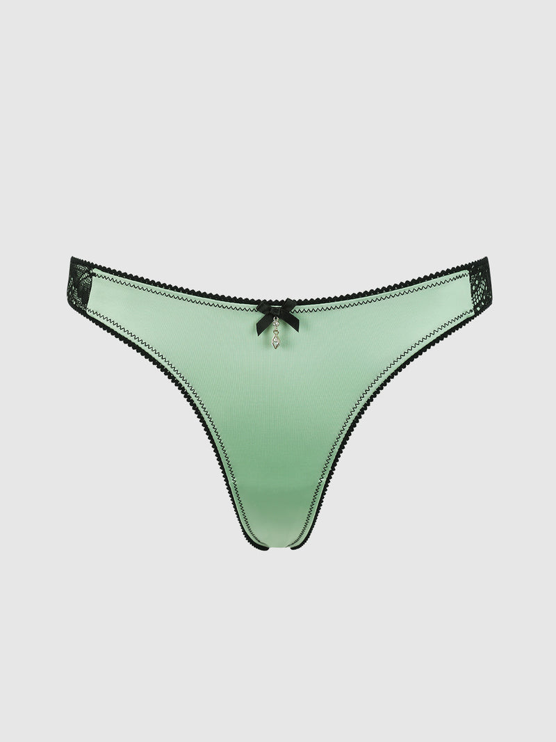Lexi Liquid Satin & Lace V-Tanga Panty