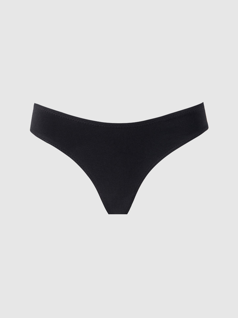 Bailey Stretch Cotton Tanga - Black