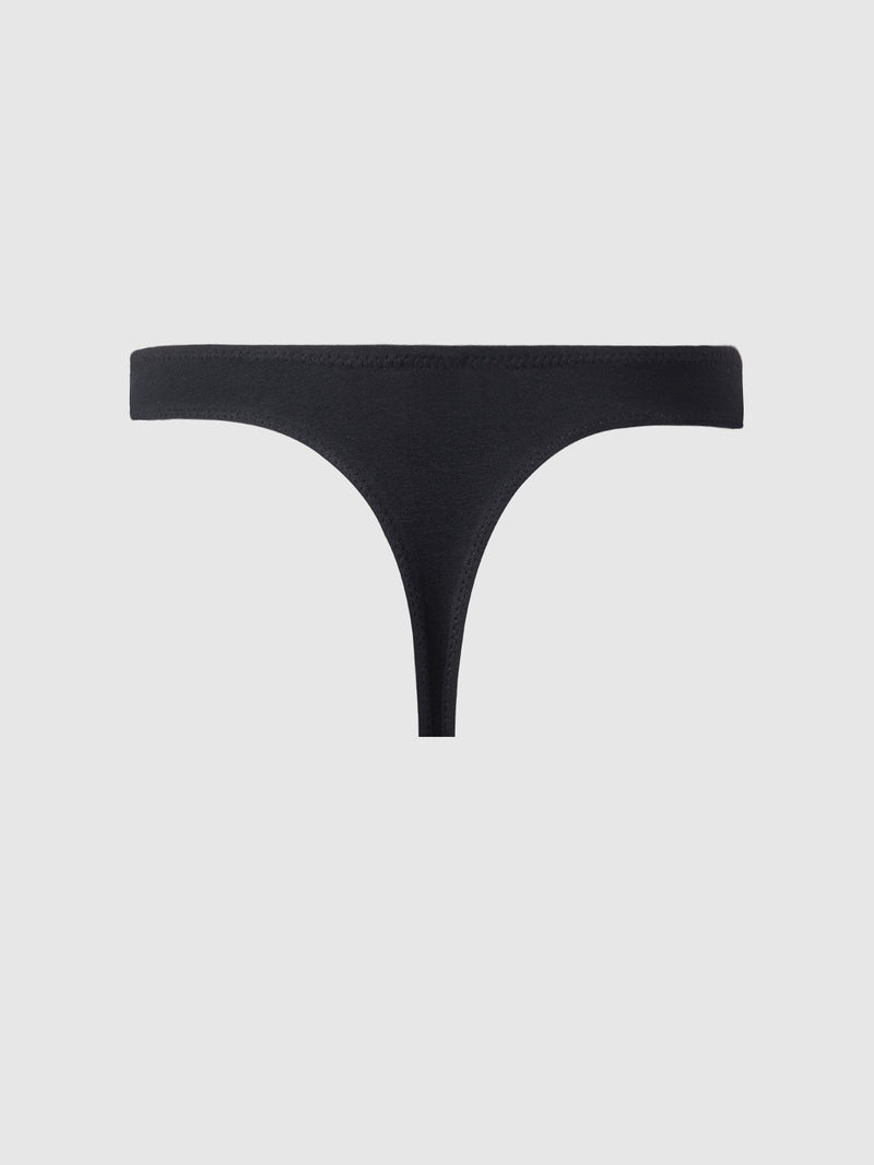 Bailey Stretch Cotton Tanga - Black