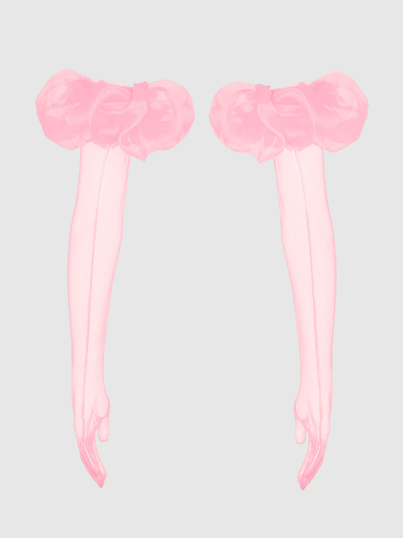 Chiffon Long Glove With Puff