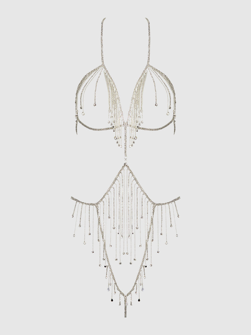 Ziggy Rhinestone Dangle Fringe Teddy