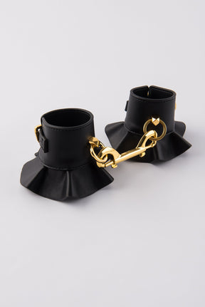 Leather-Like Ruffle Bondage Hand Cuffs