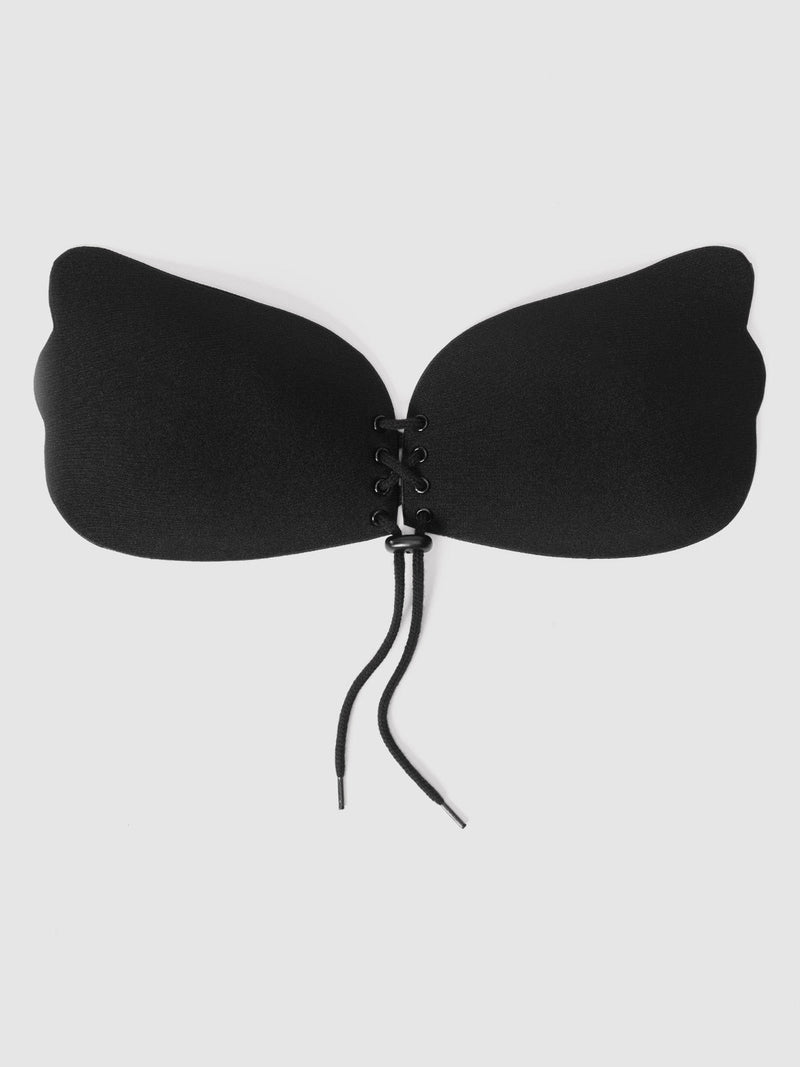 Tie Up Adhesive Bra - Black
