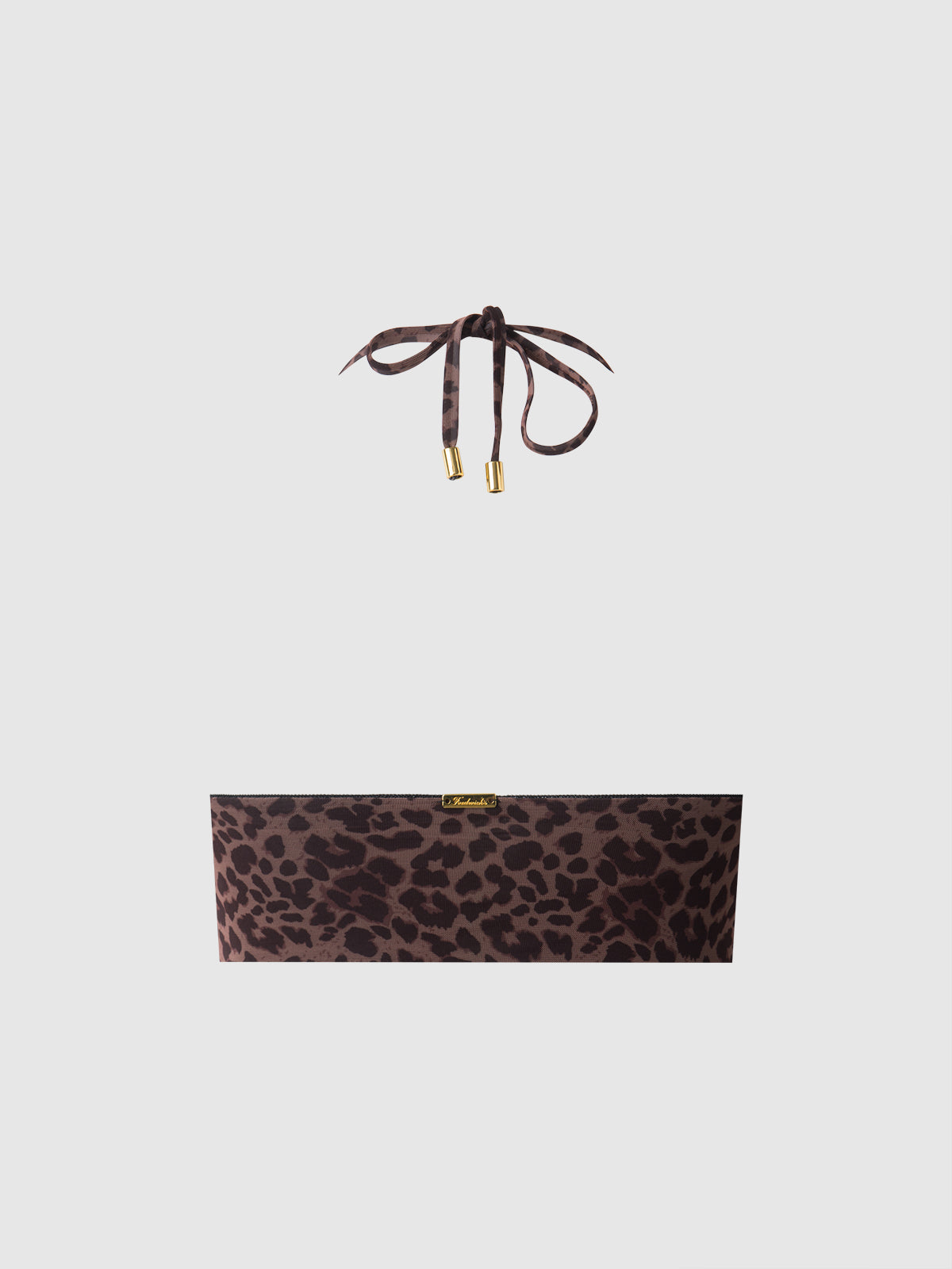 Alanza Leopard Mesh Bandeau Swim Top - Frederick's of Hollywood