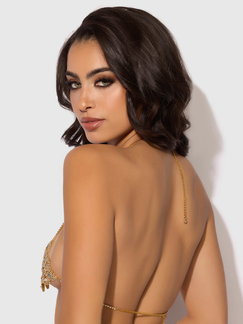 Ziggy Rhinestone Swirl Knot Bralette - Frederick's of Hollywood