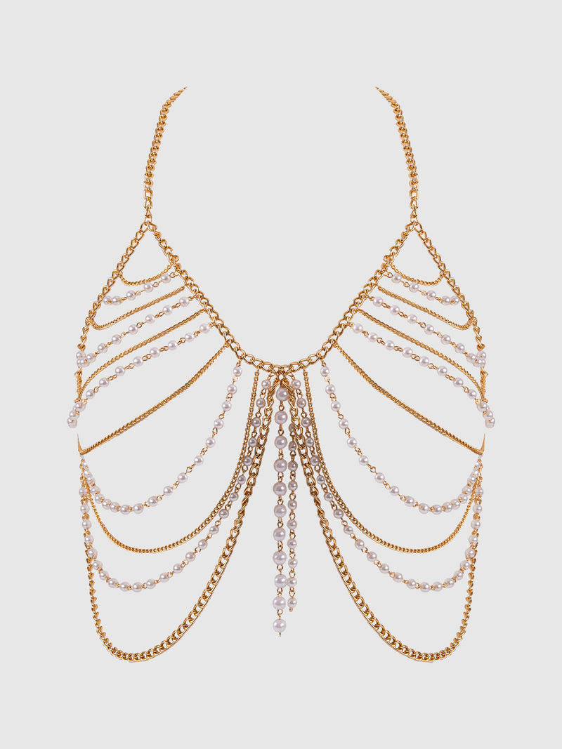Ziggy Pearl & Chain Draped Bralette
