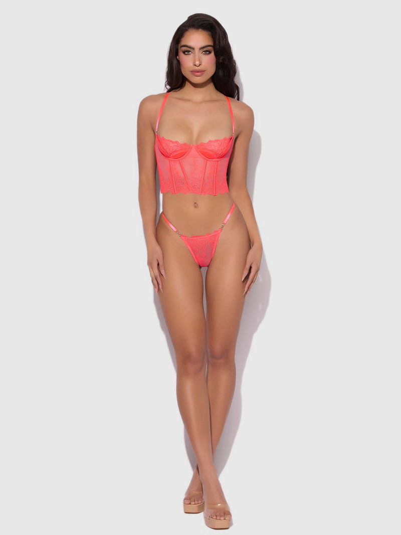 Wren Embroidered Tulip Demi Bustier
