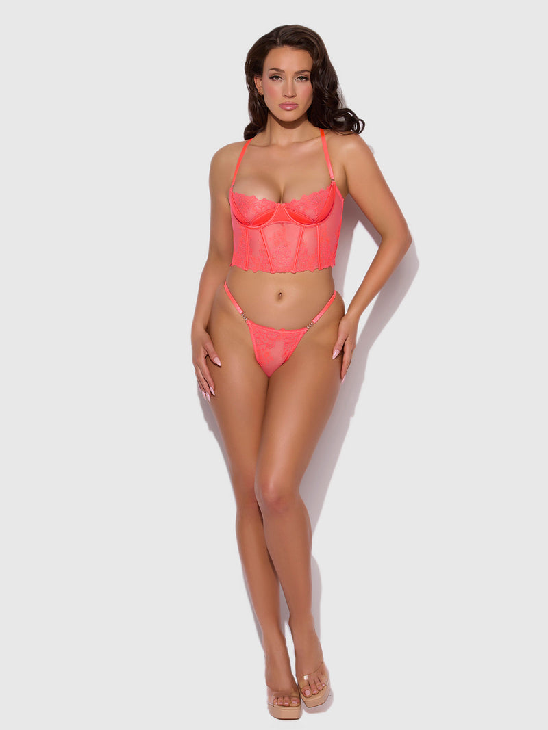 Wren Embroidered Tulip Demi Bustier