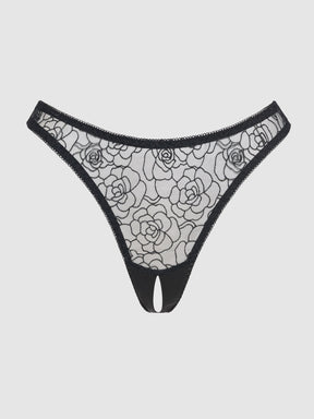 Melrose Embroidered Crotchless Tanga