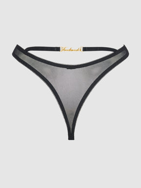 Melrose Embroidered Crotchless Tanga