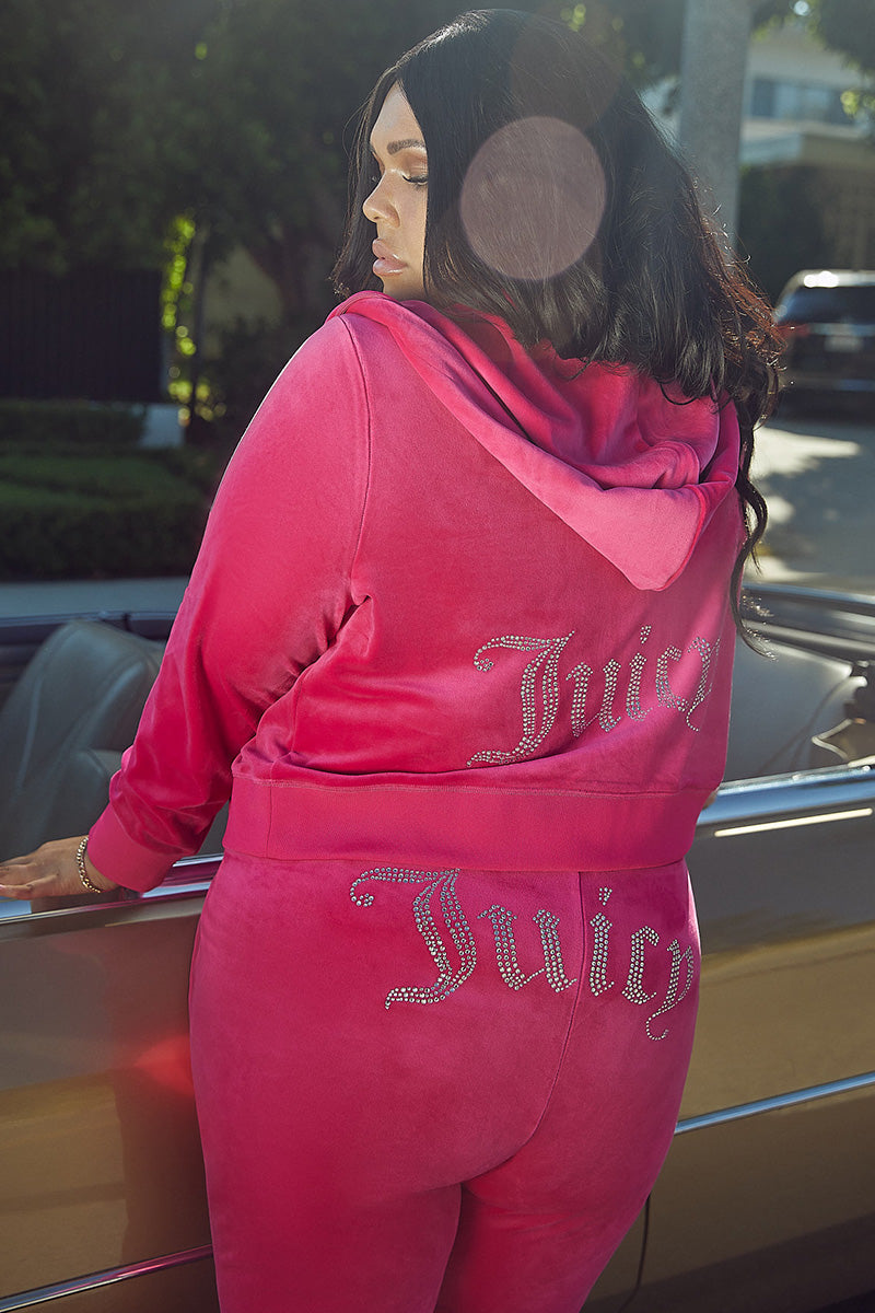 Plus-Size OG Big Bling Velour Hoodie