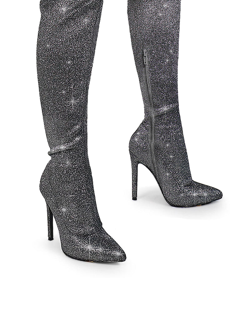 Gisele Stretchy Overknee Heeled Boots