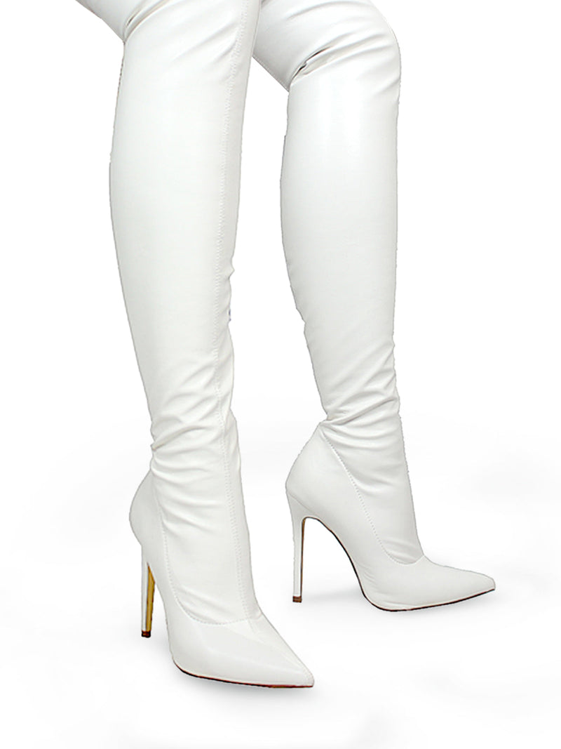 Gisele Stretchy Overknee Heeled Boots