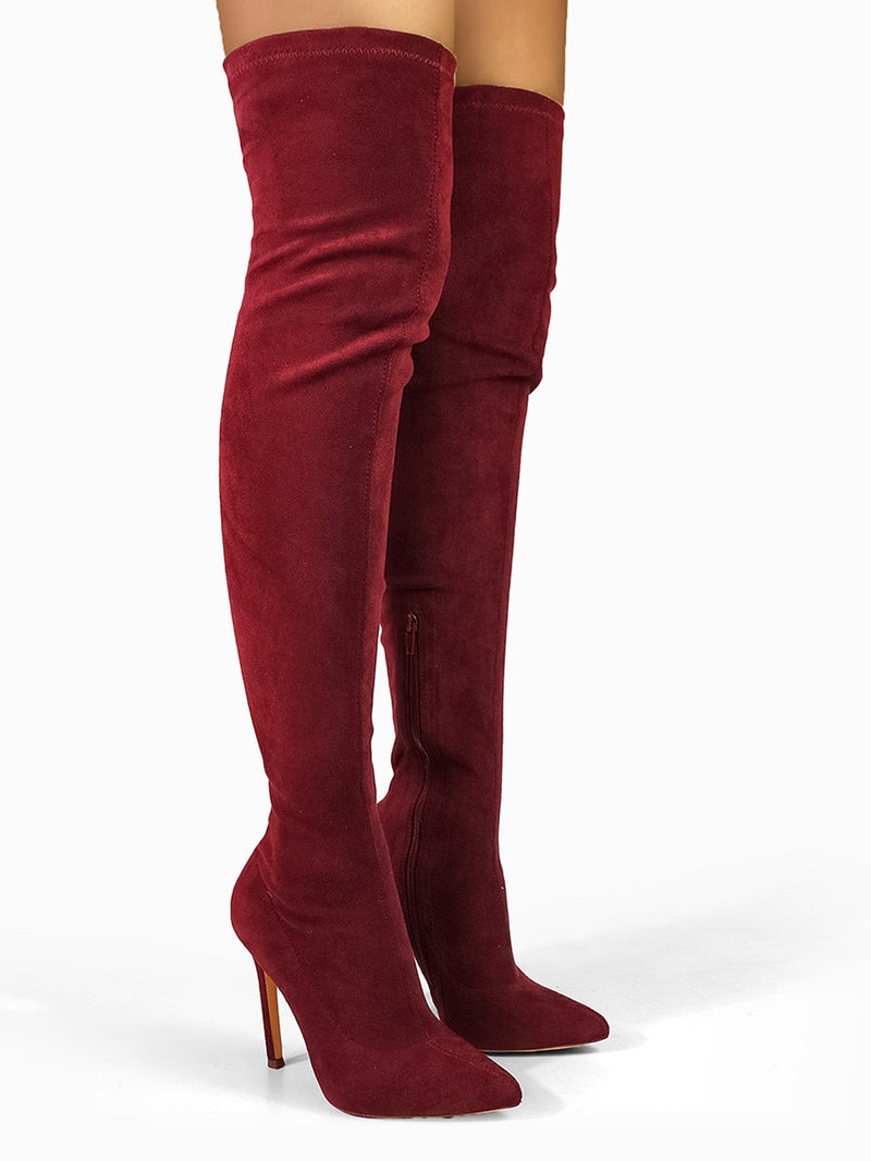 Gisele Stretchy Overknee Heeled Boots