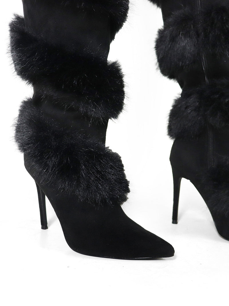 Holly Feather Over the Knee High Boots