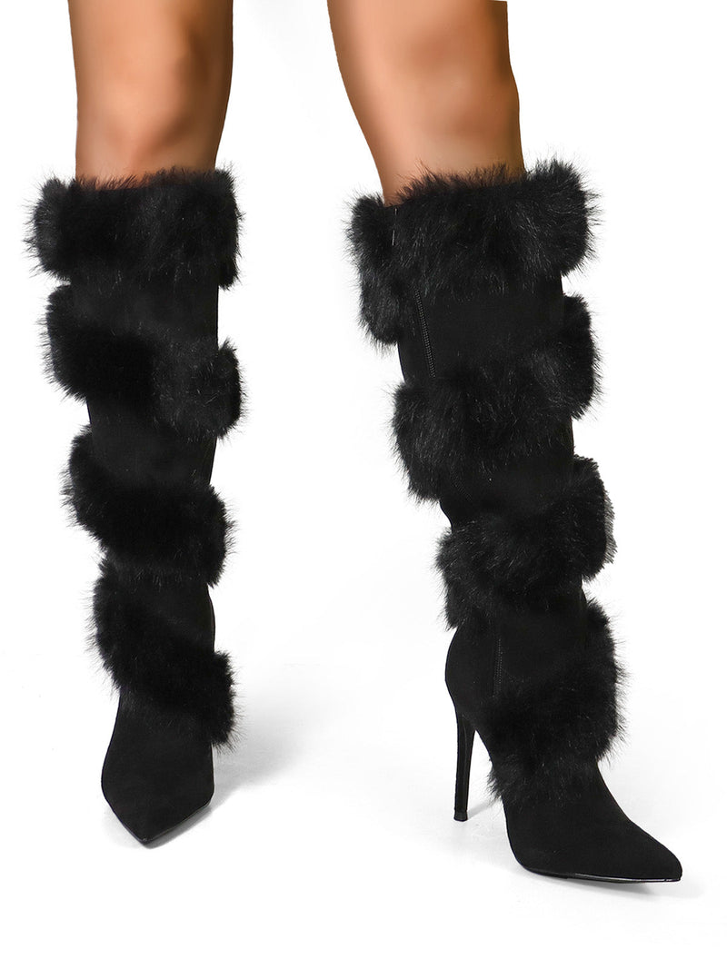 Holly Feather Over the Knee High Boots