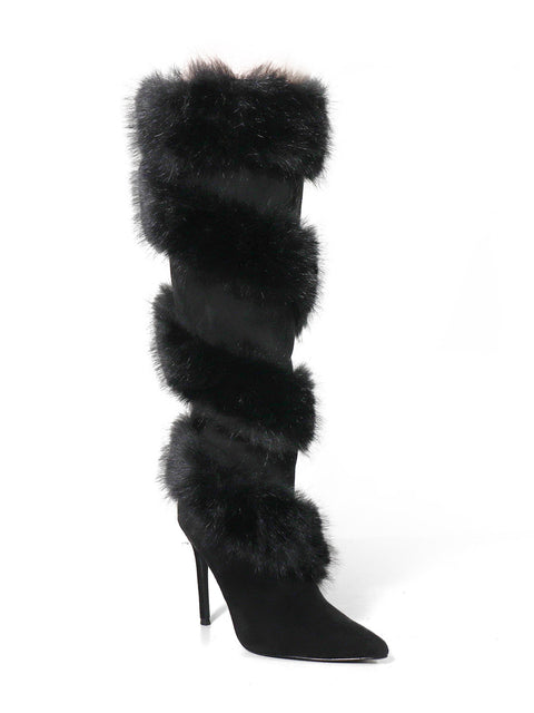Holly Feather Over the Knee High Boots