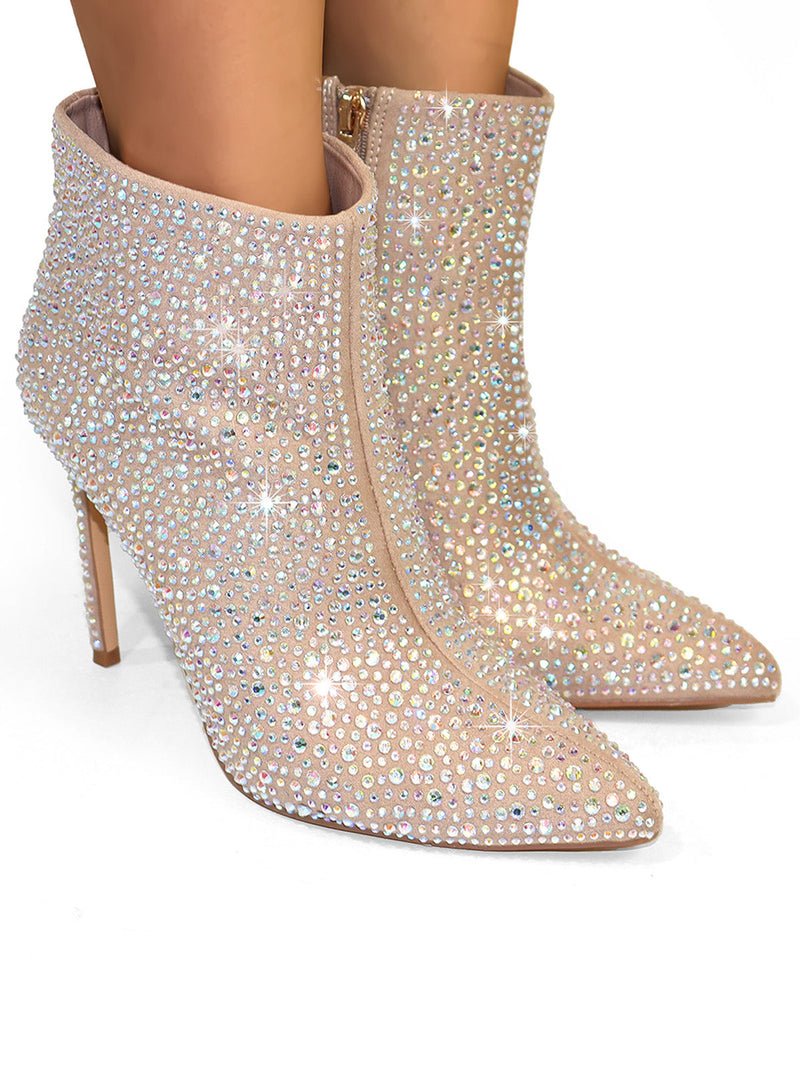 Izara Rhinestone Ankle Boots