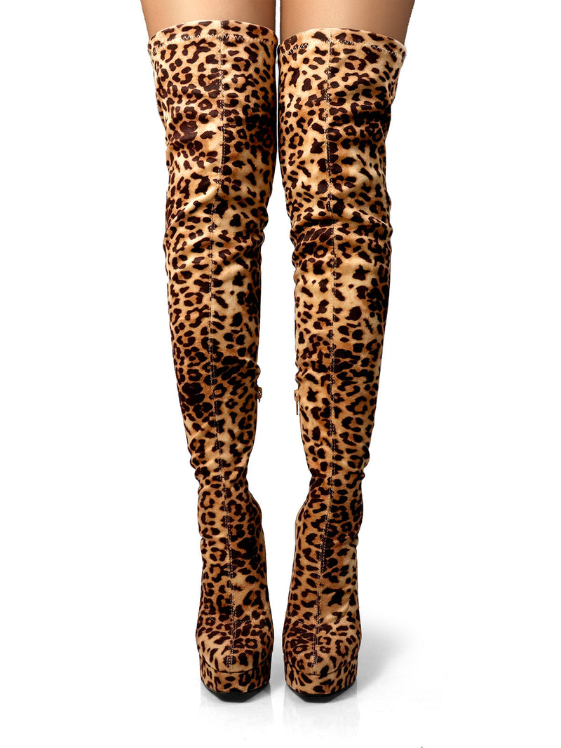 Jadore Stretchy Thigh High Boots