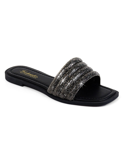Jennifer Rhinestone Slide Sandals