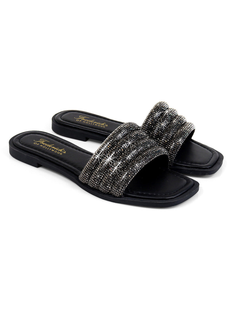 Jennifer Rhinestone Slide Sandals