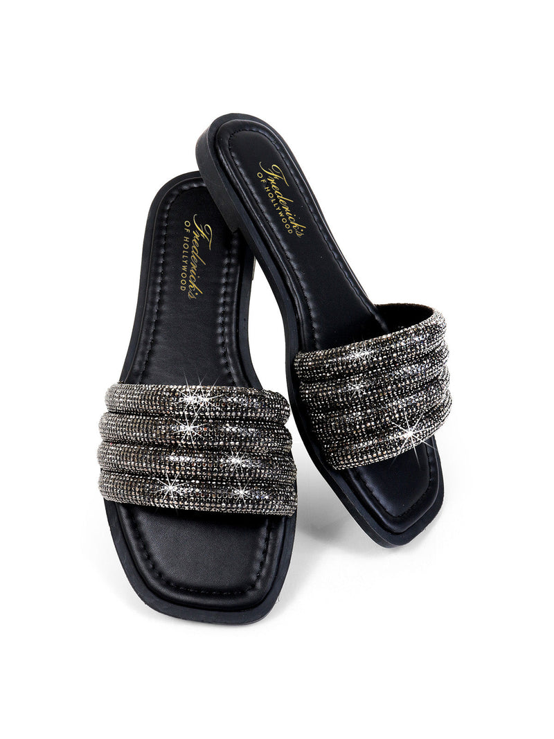 Jennifer Rhinestone Slide Sandals