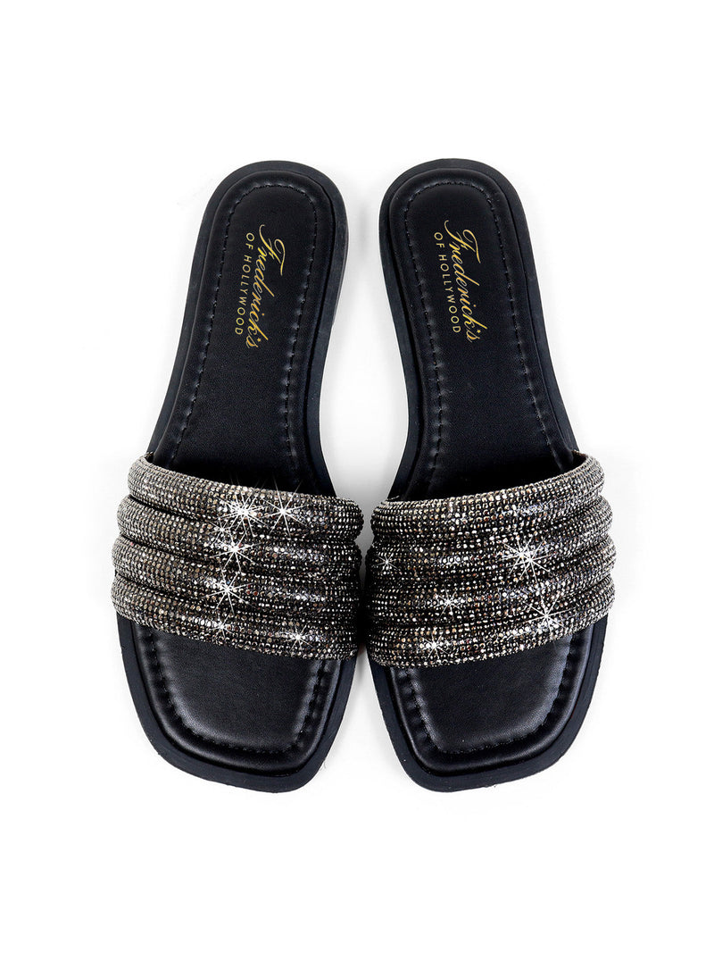 Jennifer Rhinestone Slide Sandals