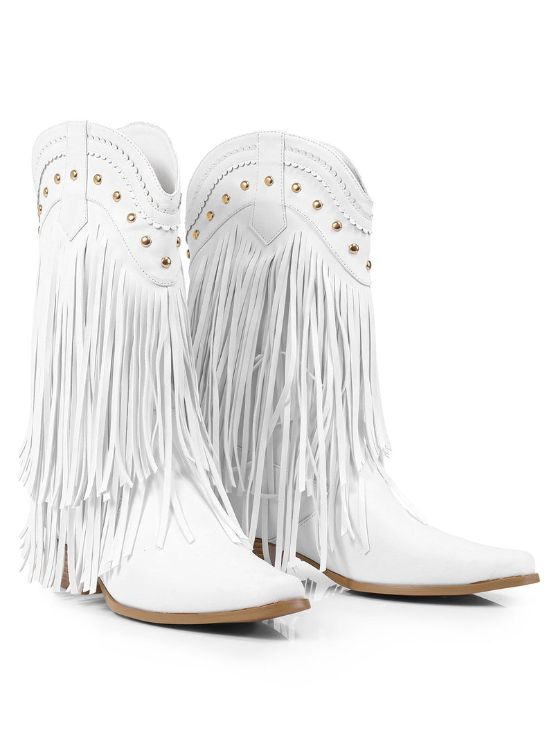 Lizzy Stud Fringe Bootie