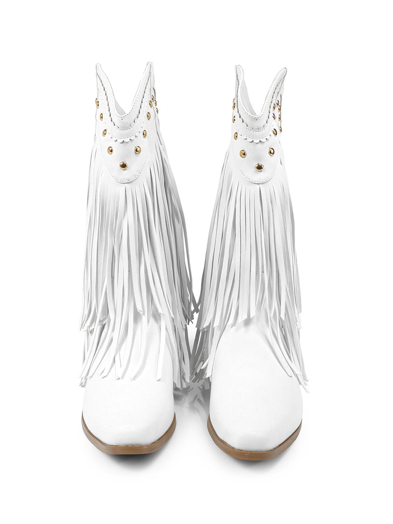Lizzy Stud Fringe Bootie