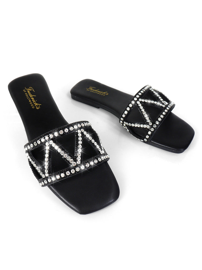 Lucy Rhinestone Flat Sandal