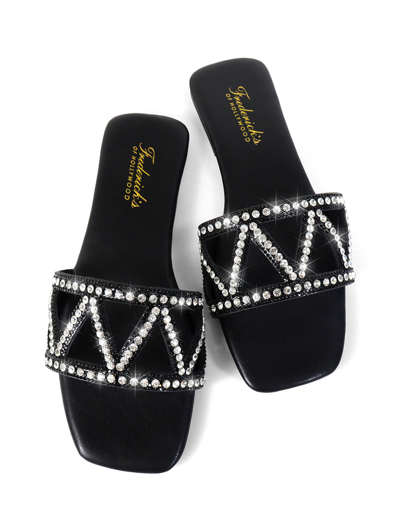 Lucy Rhinestone Flat Sandal