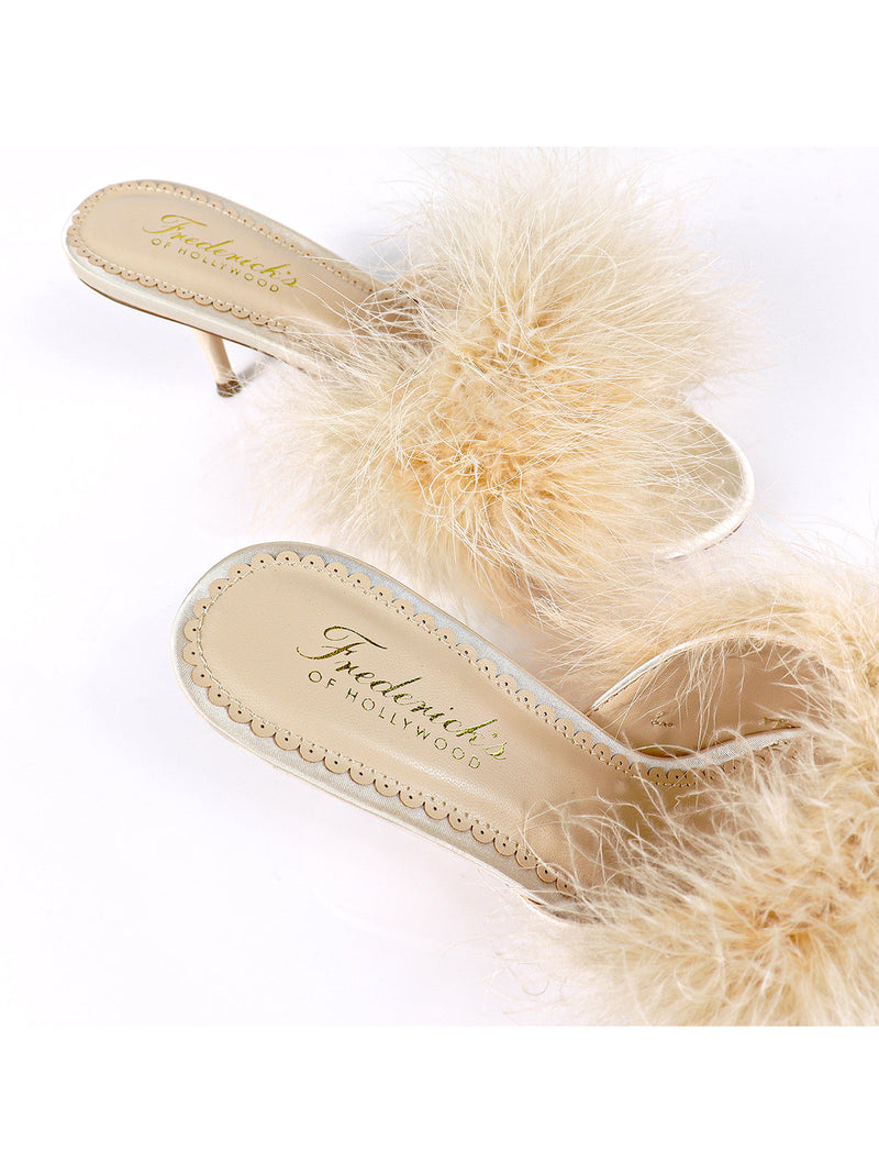 Luxor Feather Mule - Champagne